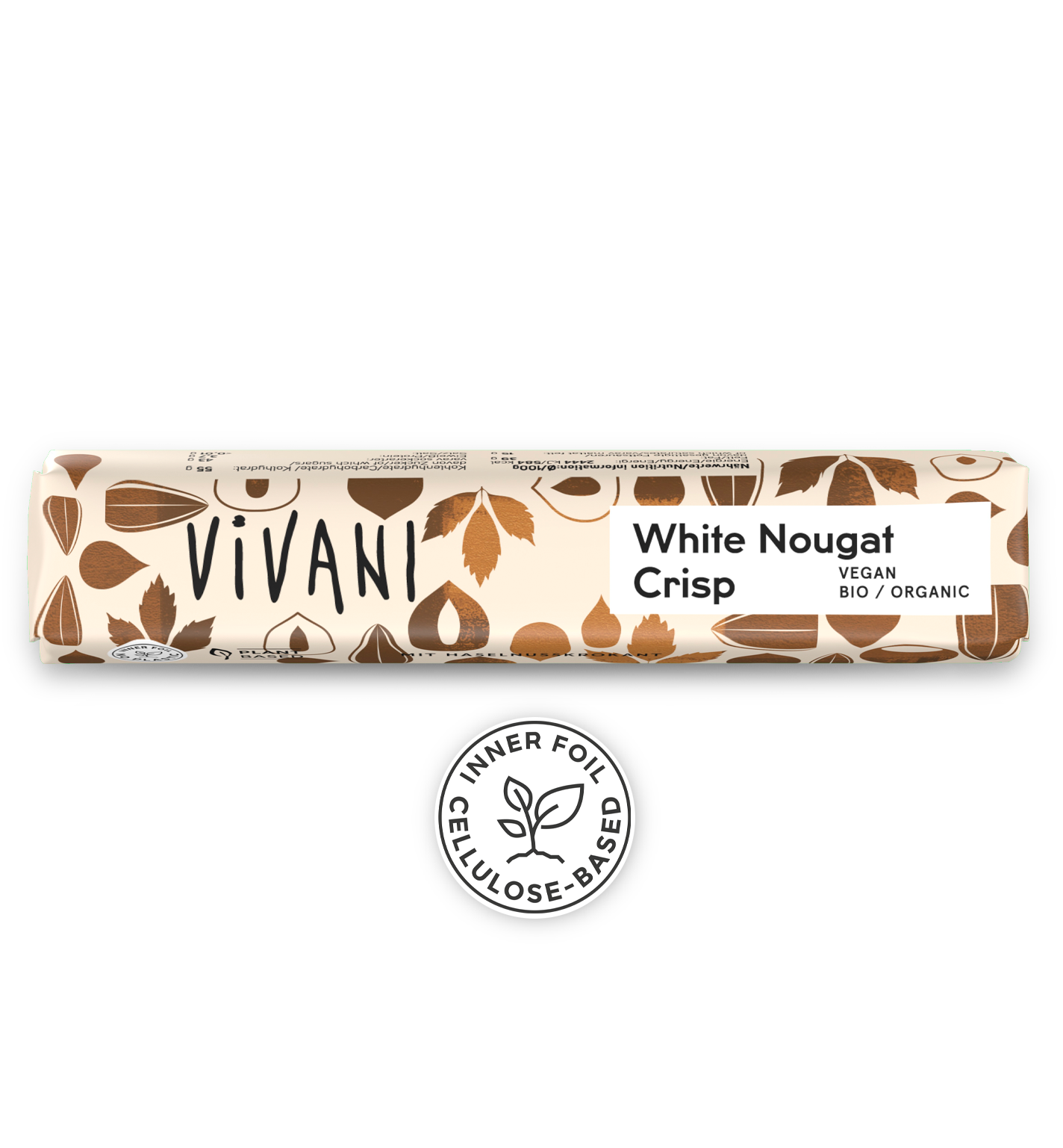 Ciocolată Albă Vegană White Nougat Crisp ECO, Vivani – 35g - imagine 2