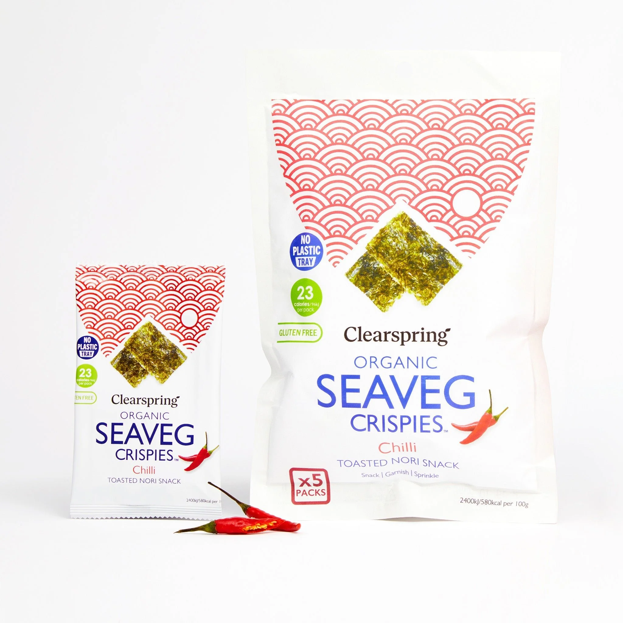 Snack din Alge Nori cu Chilli ECO Multipack (5x4g) – Clearspring - imagine 2