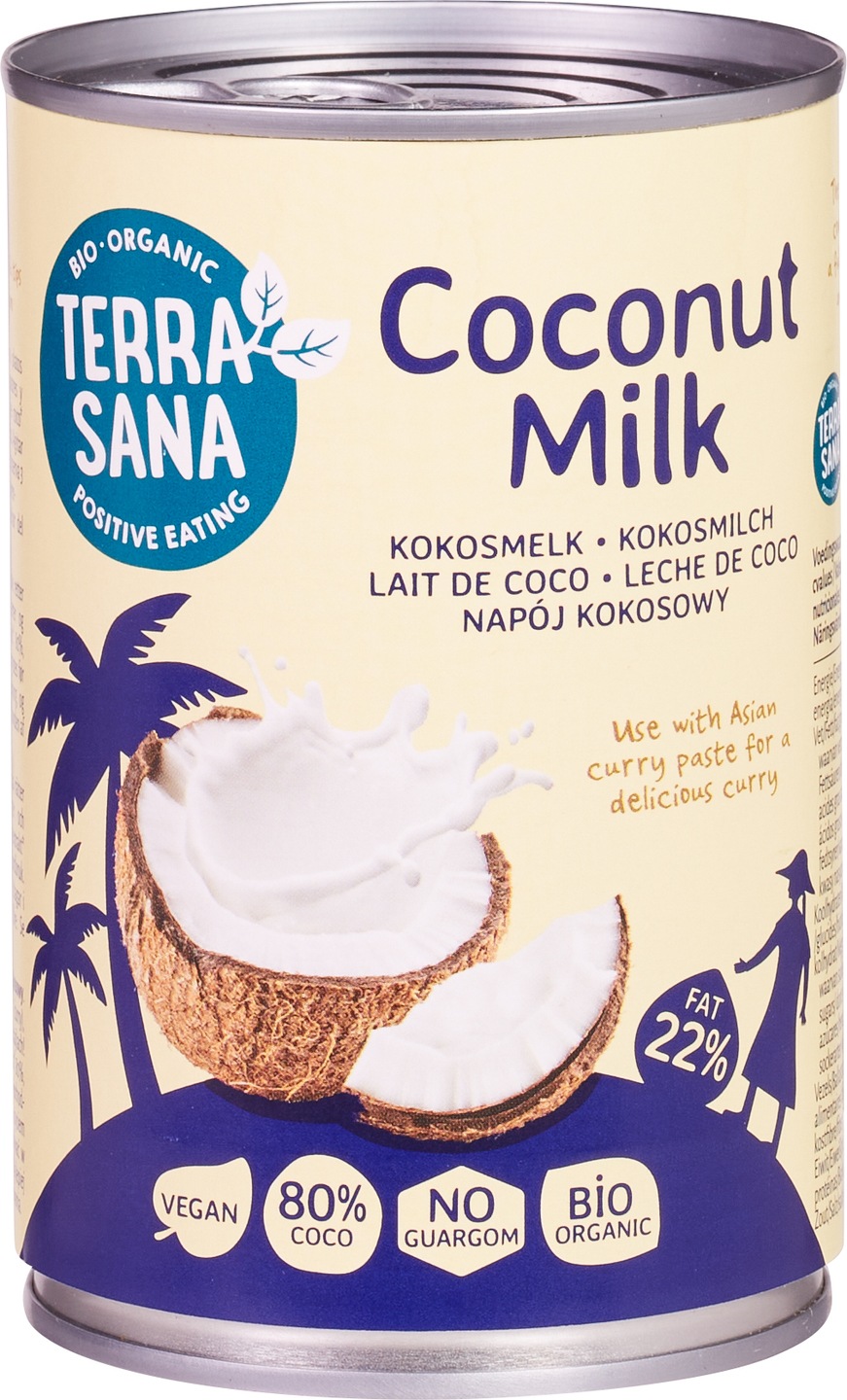 Lapte de Cocos Pur pentru Gătit BIO – TerraSana, 400ml