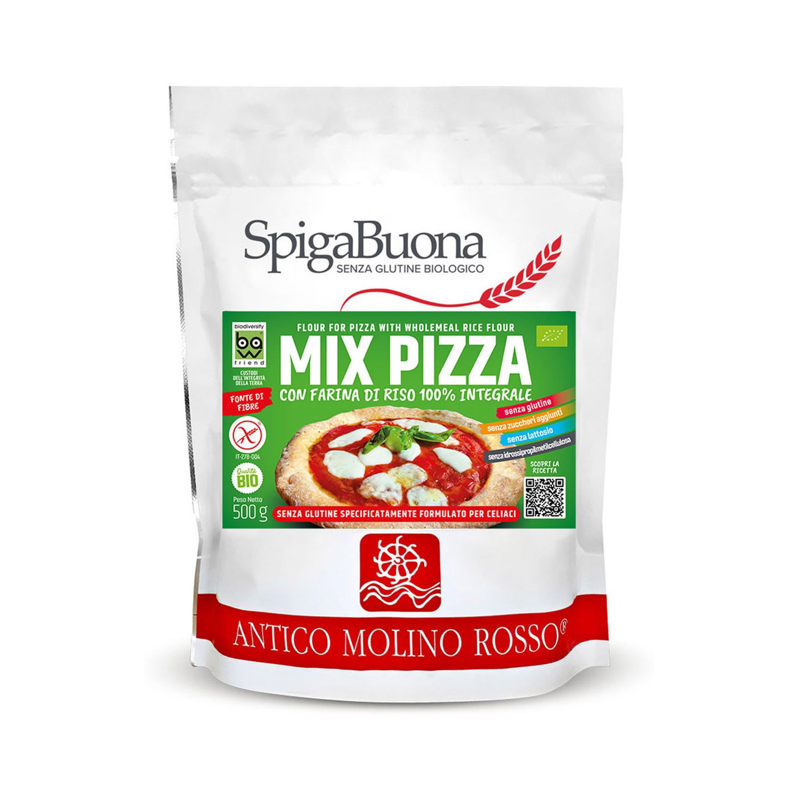 Mix Semiintegral fără Gluten pentru Pizza ECO, 500g