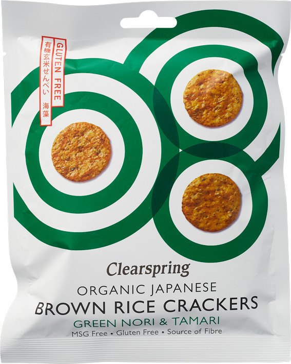 Crackers Japonezi din Orez Brun cu Nori și Tamari ECO, 40g